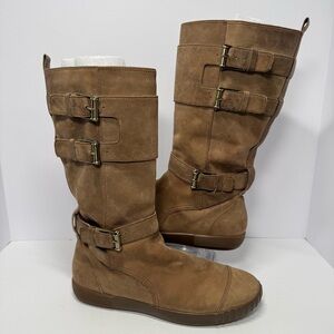 Cole Haan Air Women’s 10 Brown Waterproof Leather Tall Winter Zip Boots Gorpcore